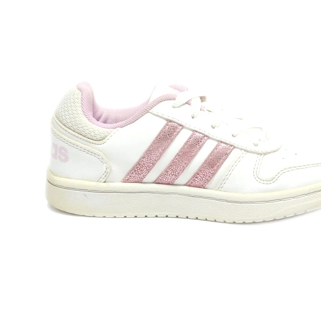 Adidas Hoops 2 Sneakers Leather White Colour For Kids