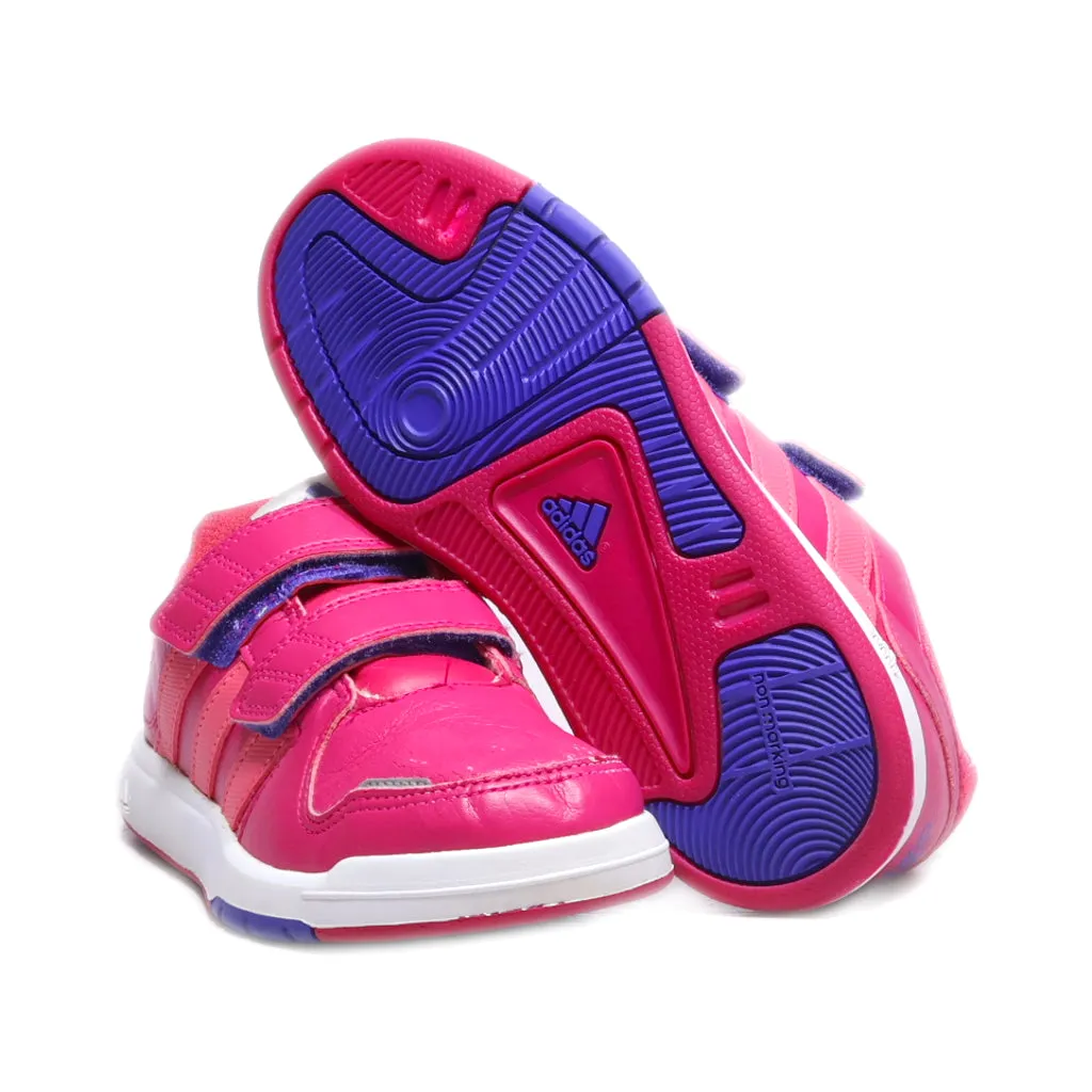 Adidas Lk Trainer Sneakers Leather Pink Colour For Kids