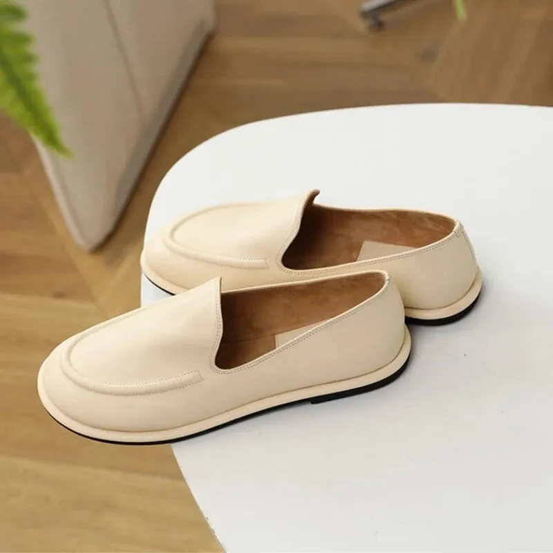 AIYUQI Loafers Women 2024 New Spring Round Toe One Foot Slip-on Shoes Women Genuine Leather Soft Flats Shoes Women