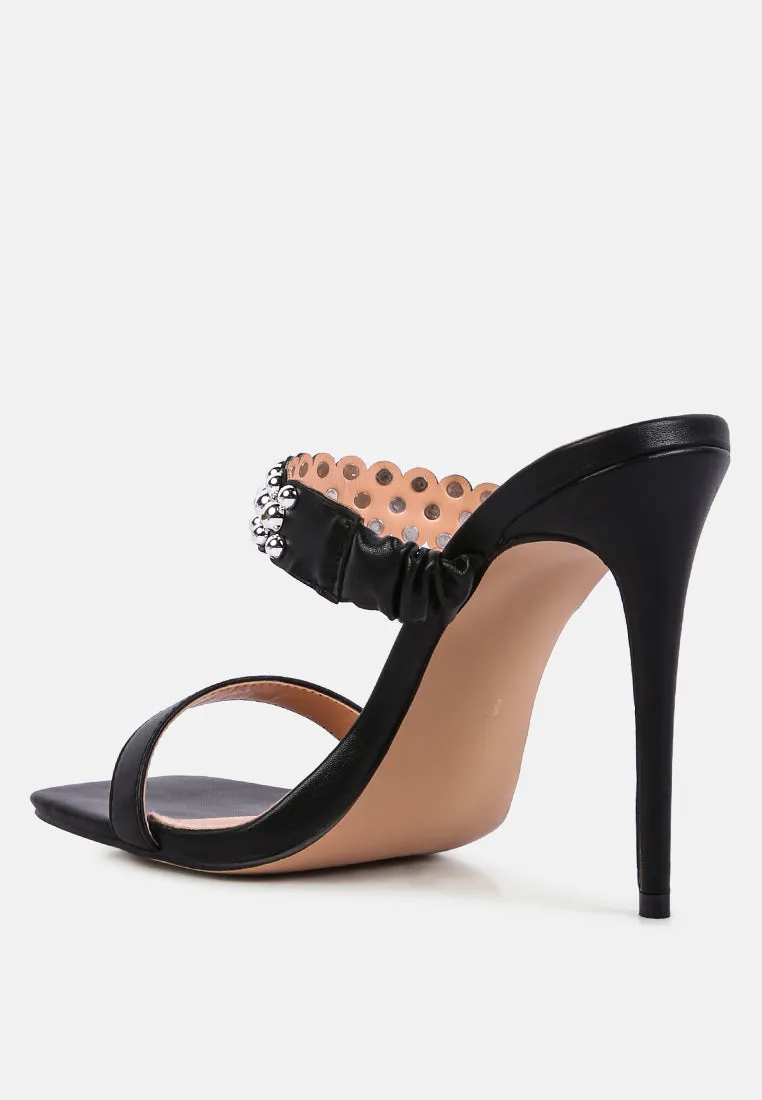 Bandy Stieletto Heel Metal Stud Sandals