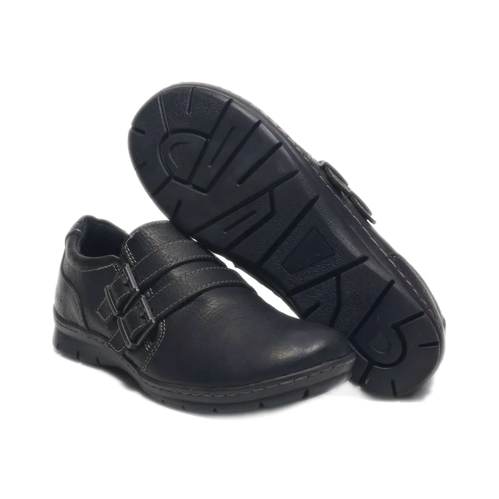 B.O.C Slip Ons Leather Black Colour For Women