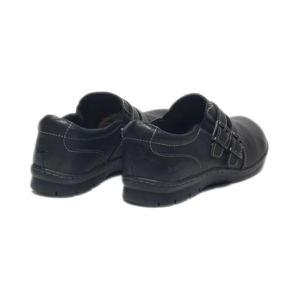 B.O.C Slip Ons Leather Black Colour For Women