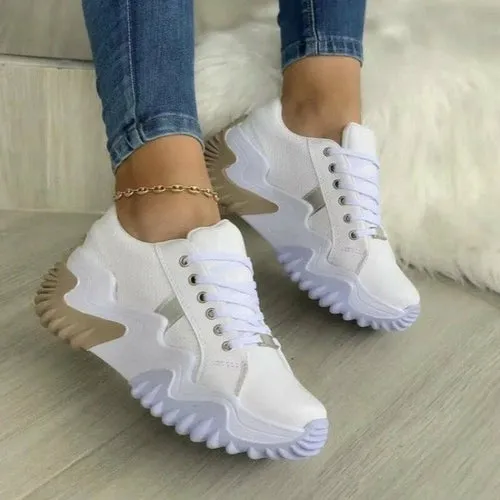 Breathable Vulcanized Women  Shoes Casual Platform Sneakers