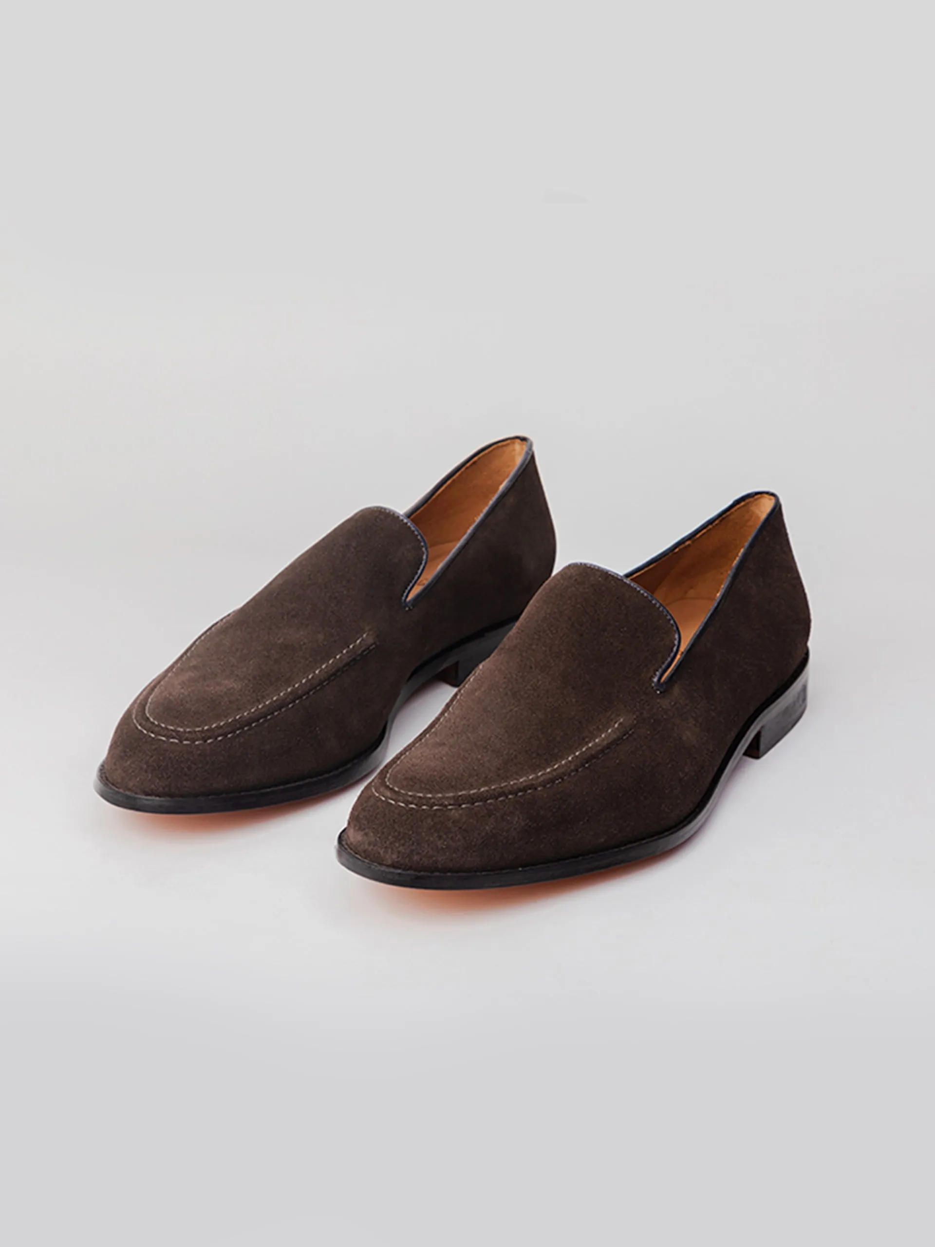 Carter Tassel-less Loafer - Dark Brown Suede