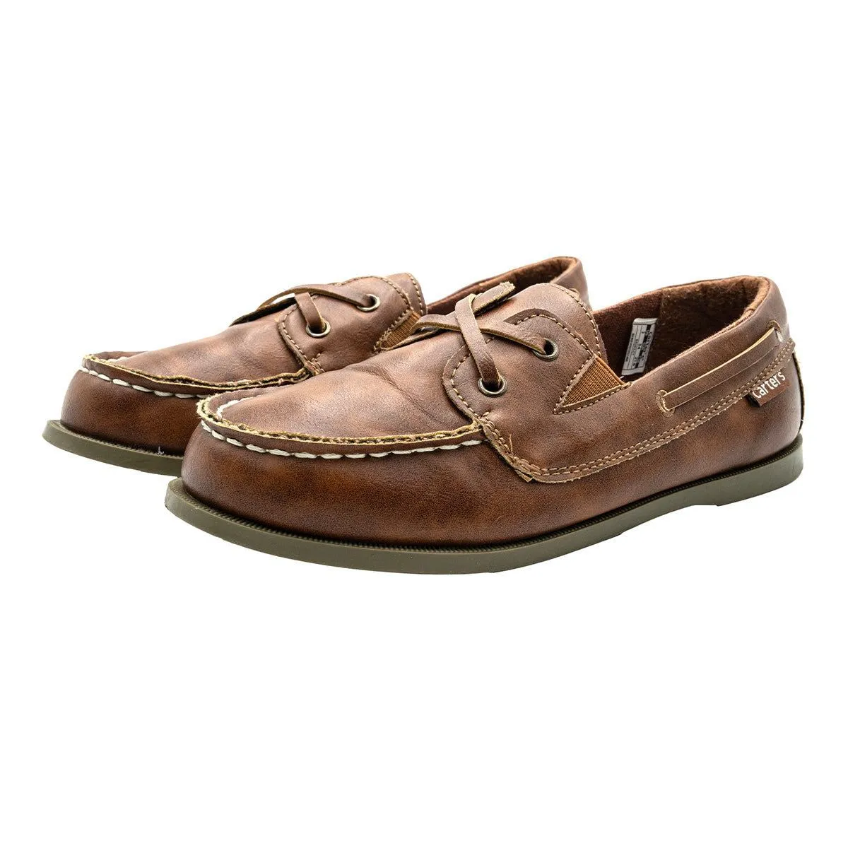 Carter'S Bauk Boat Lace-Up Shoes Leather Brown Colour For Kids