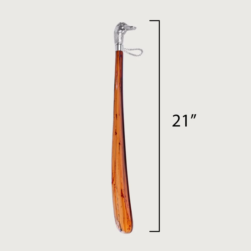 FootFitter Medium 21" Shoe Horn with Tortoiseshell Spoon, Duck