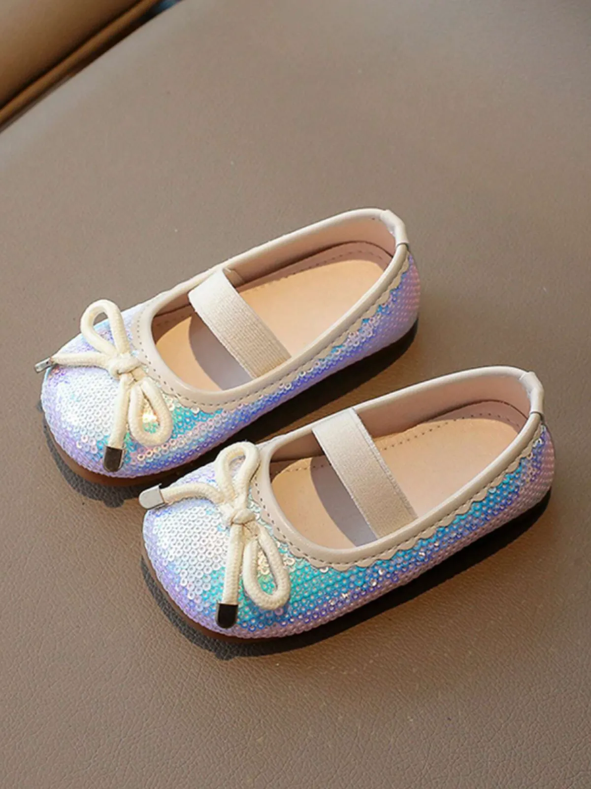 Girls Sparkle Bow Ballet Flats by Liv and Mia