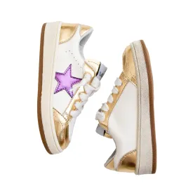 Gold and Purple Star Adult Sneakers