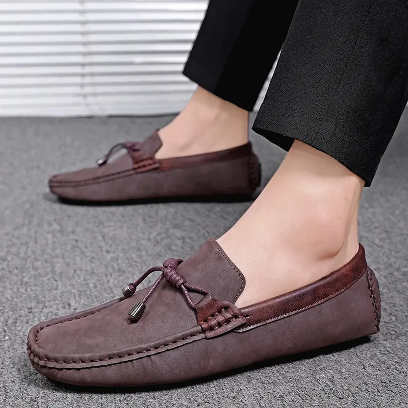 Hnzxzm 2024 Men Big Size 45 46 Casual Loafers Brown Fashion Male Business Office Shoes Breathable Youth Driver Driving Sneakers Trendy