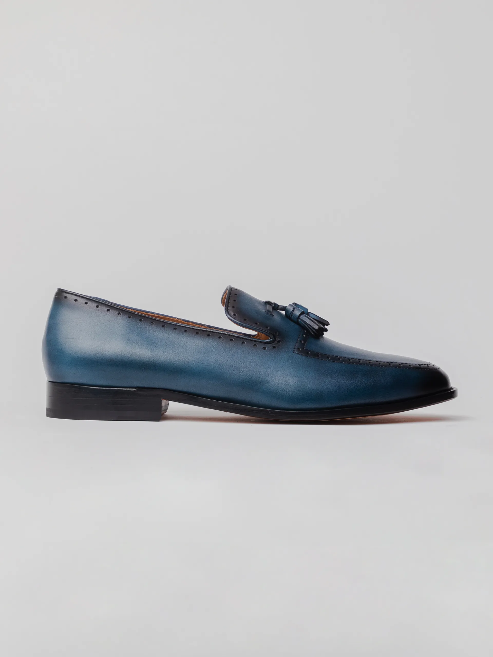 Onyx Tassel Loafer - Slate Blue Patina Finished