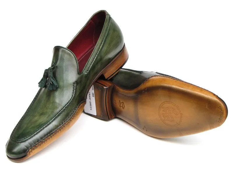 Paul Parkman Men's Green Side Handsewn Tassel Loafer