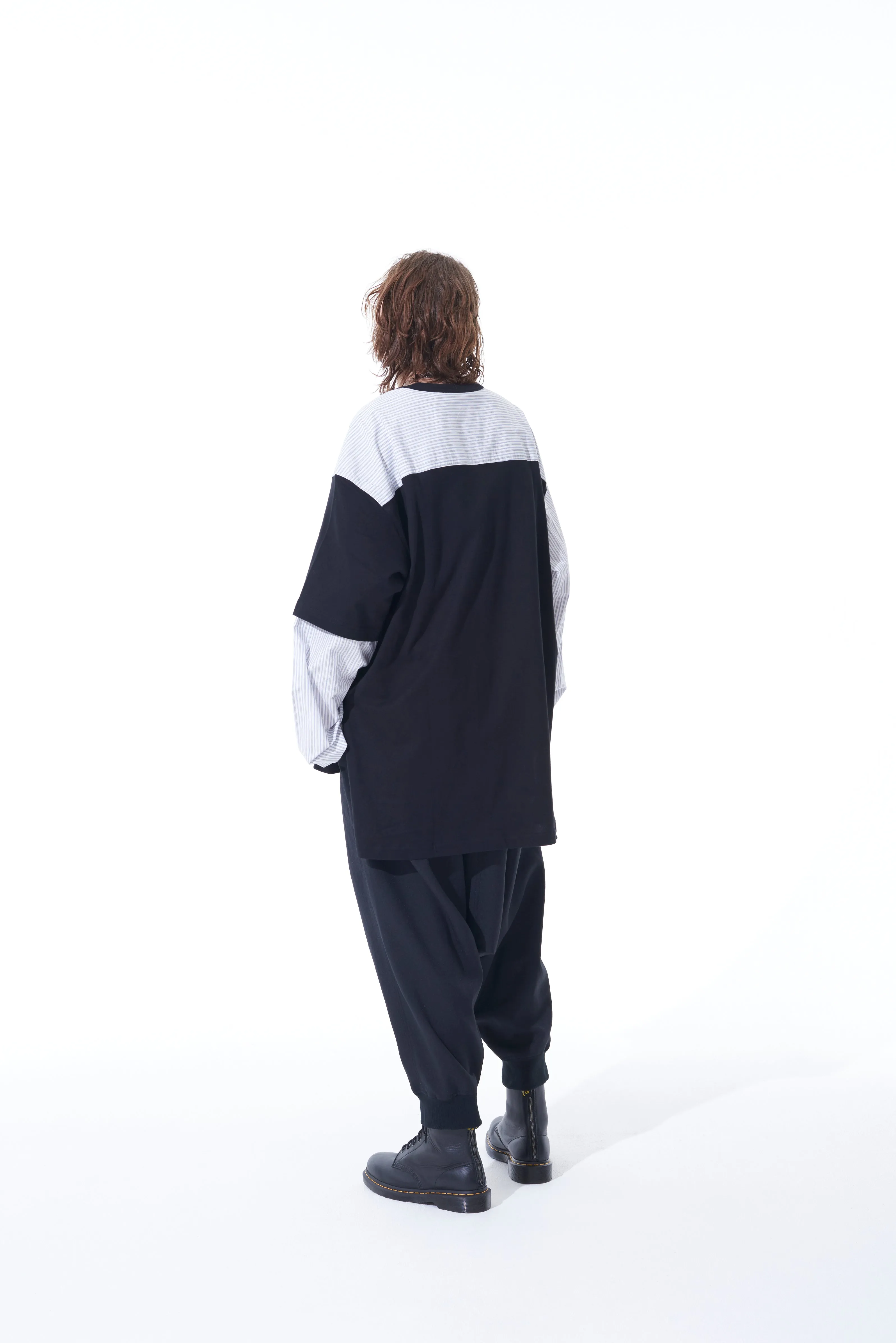 PE/STRETCH TWILL HEM RIB BALLOON SARUEL PANTS