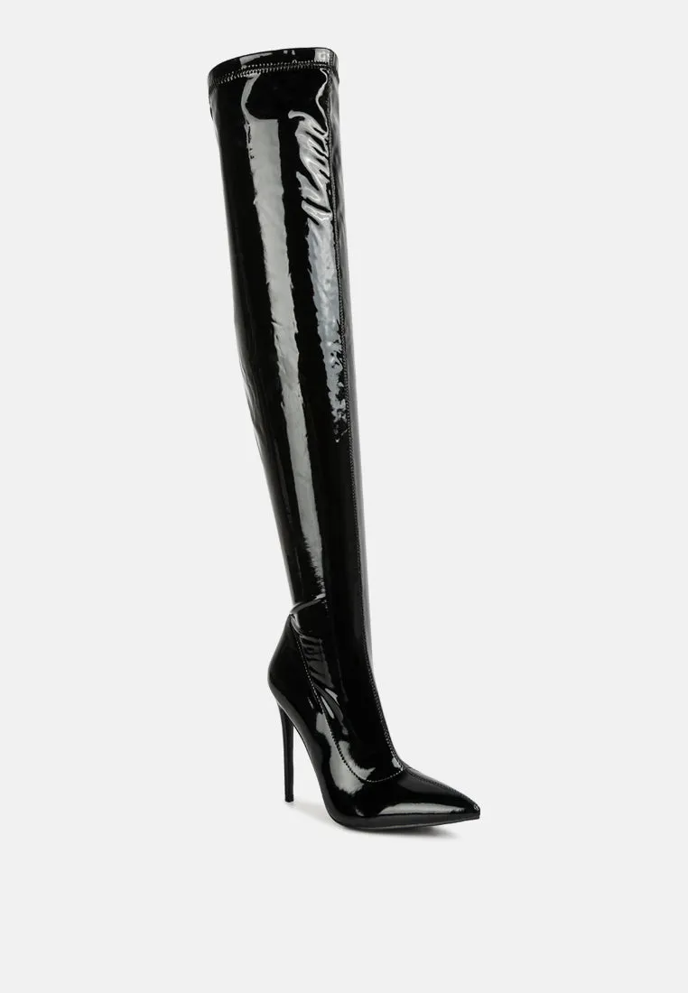 Riggle Long Patent Pu High Heel Boots