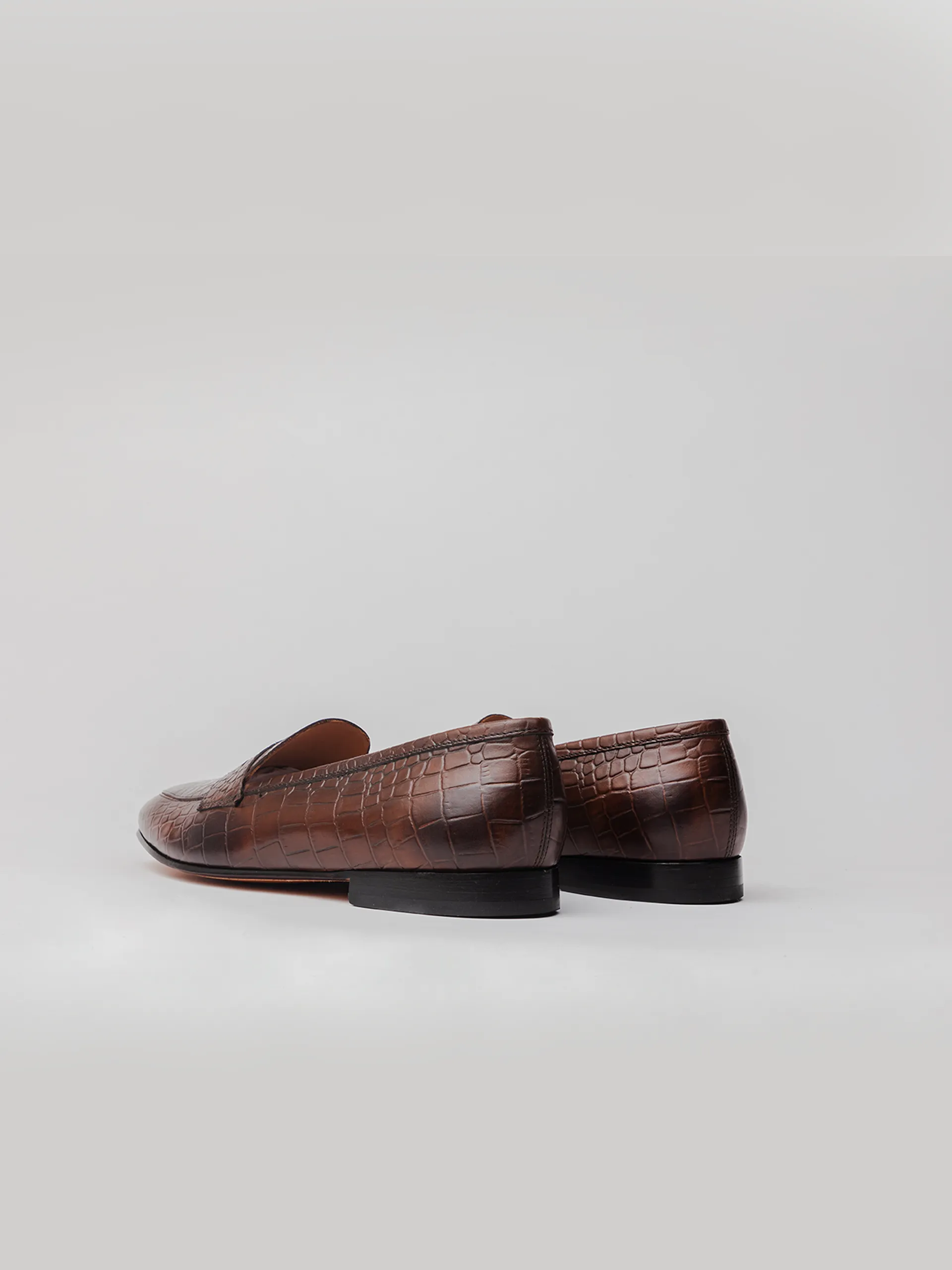 San Penny Embossed Loafer - Brown