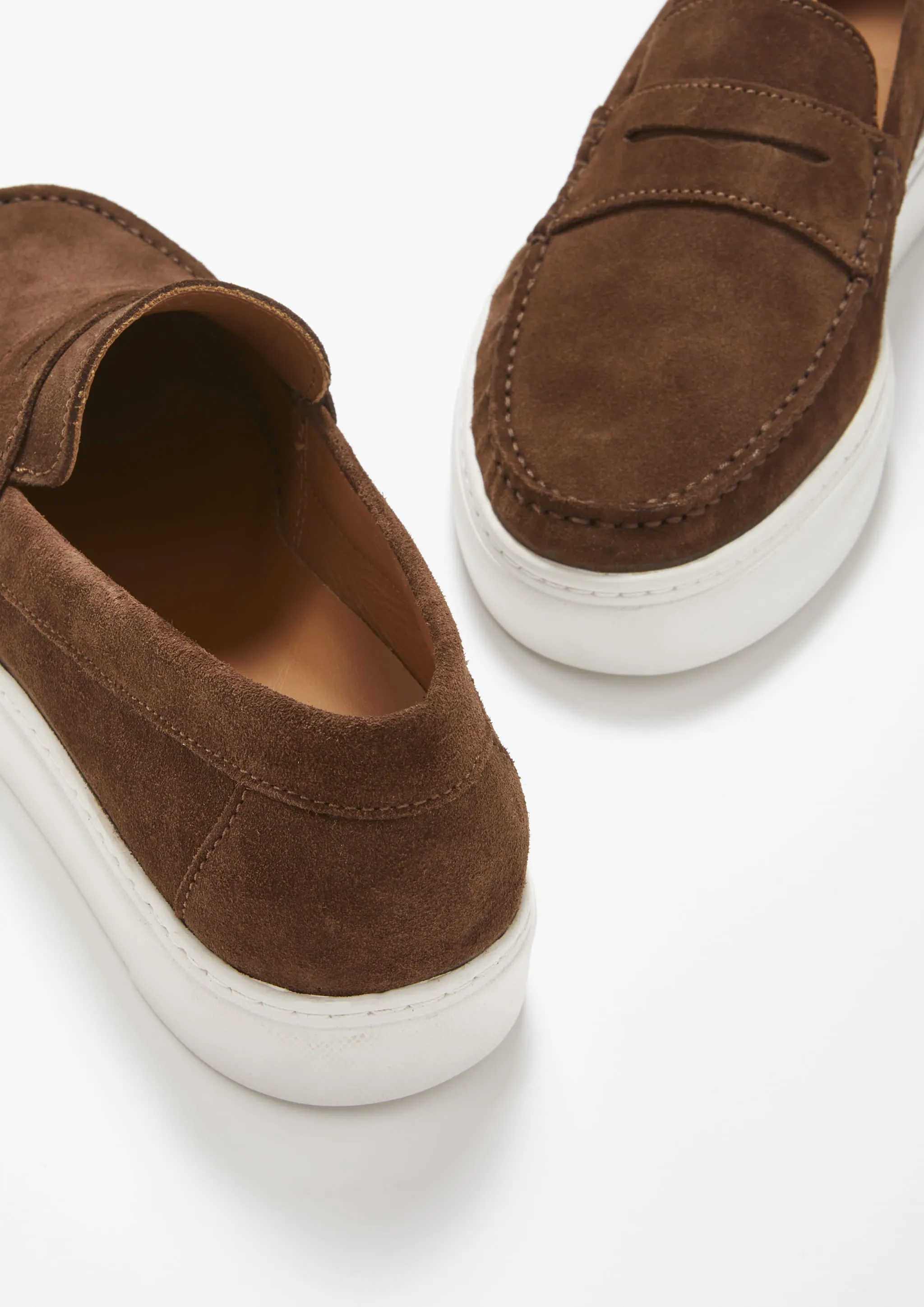 Slip-on Sneaker Loafers, brown suede