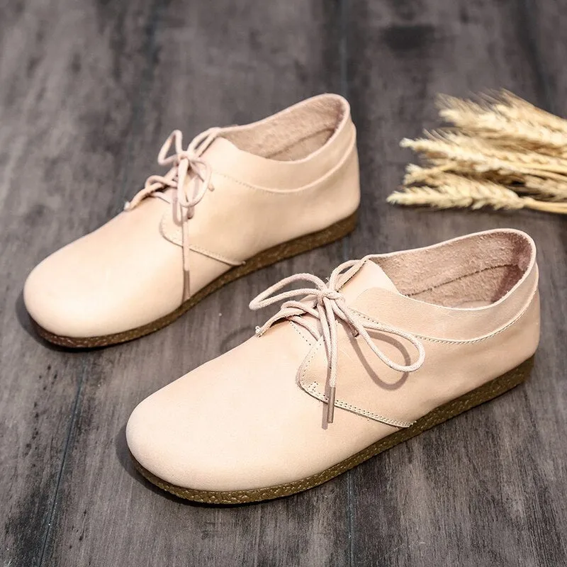 Tilocow Genuine Leather Women's Oxfords Shoes Zapatos Mujer Women Sneakers Women Walking Flats Shoes Woman Solid Casual Footwear