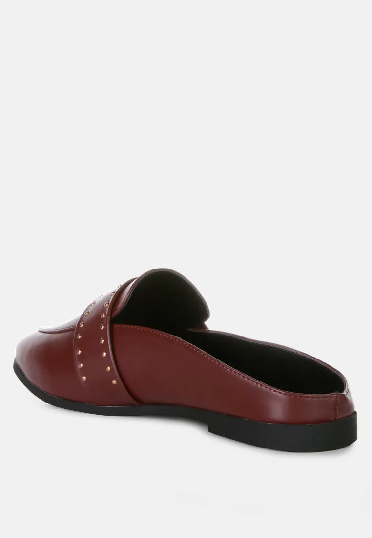 Walkout Faux Leather Studded Detail Mules