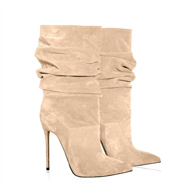 Women Suede Slouchy Boots