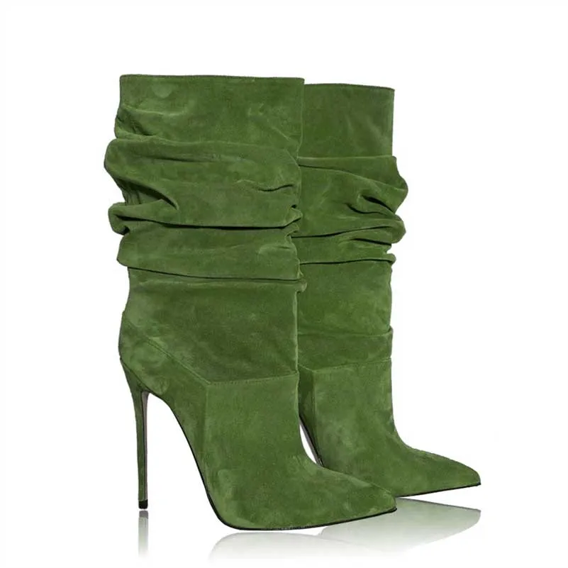 Women Suede Slouchy Boots