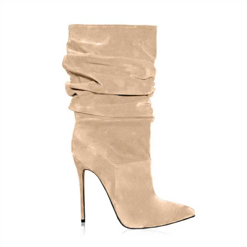 Women Suede Slouchy Boots