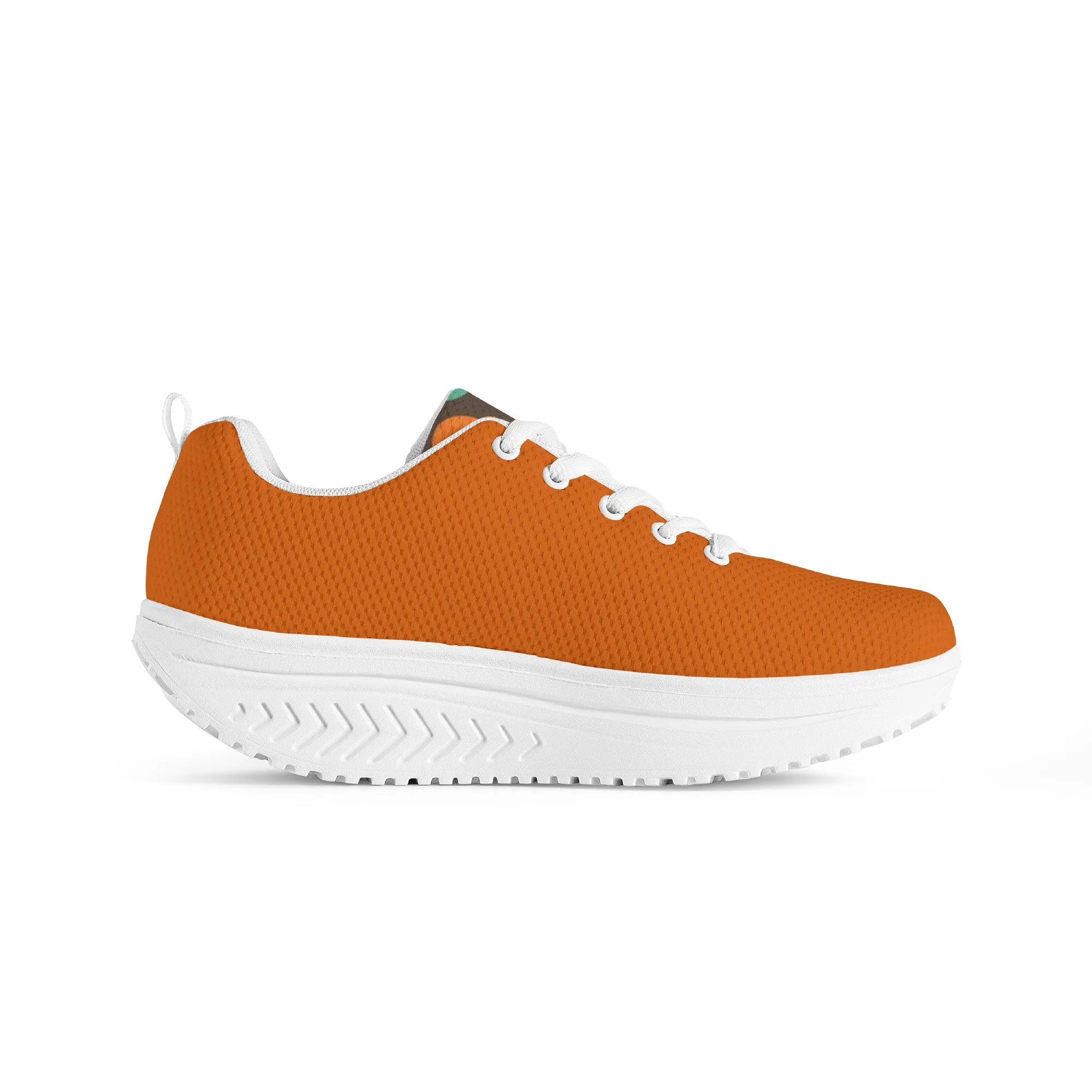 Women's Mesh Heightening Shaking Shoe - Dark Orange