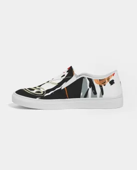 Womens Sneakers - Canvas Slip On Shoes, Multicolor Circular Print